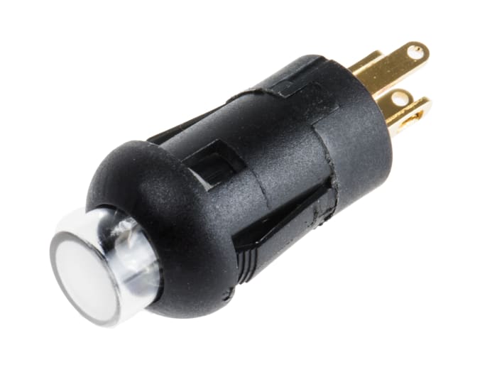 RS PRO Illuminated Miniature Push Button Switch, Momentary, PCB, 8mm Cutout, SPST, Blue, Green LED, 30V dc