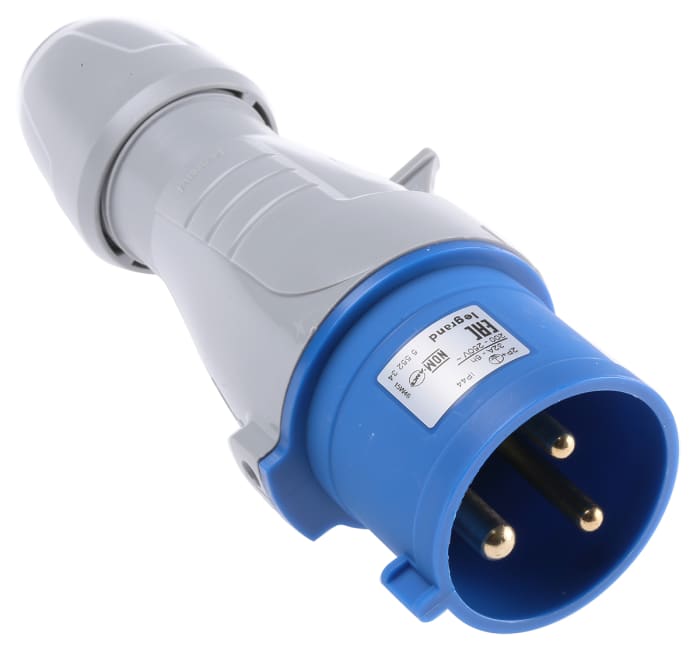 Legrand, P17 Tempra Pro IP44 Blue Cable Mount 2P + E Industrial Power Plug, Rated At 32A, 230 V