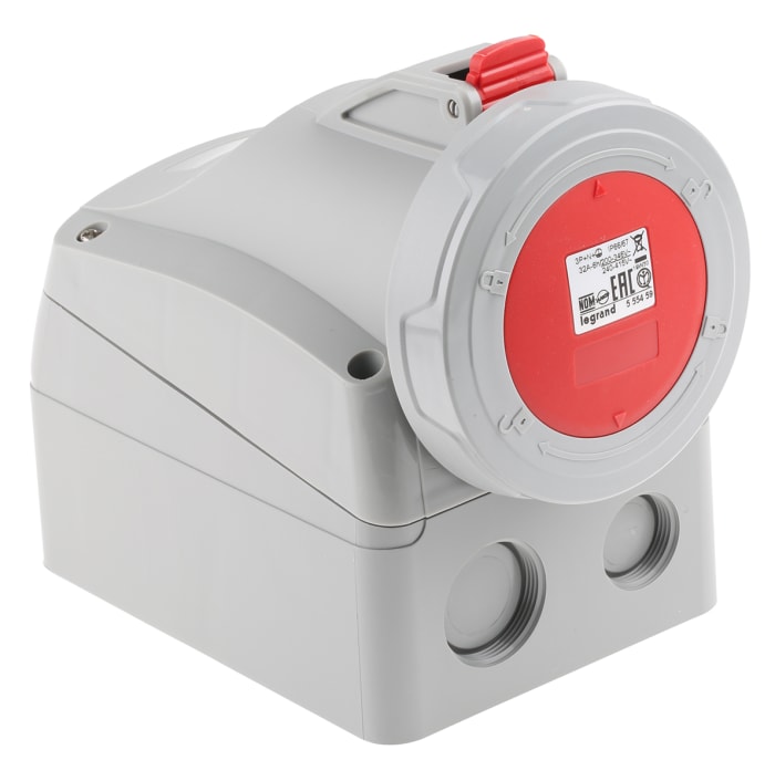 5 554 59 Legrand Legrand, P17 Tempra Pro IP66, IP67 Red Wall Mount 3P