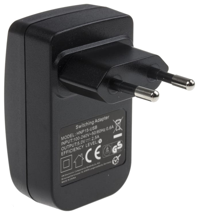 RS PRO 12.5W Plug In Power Supply 5V Output, 2.5A Output