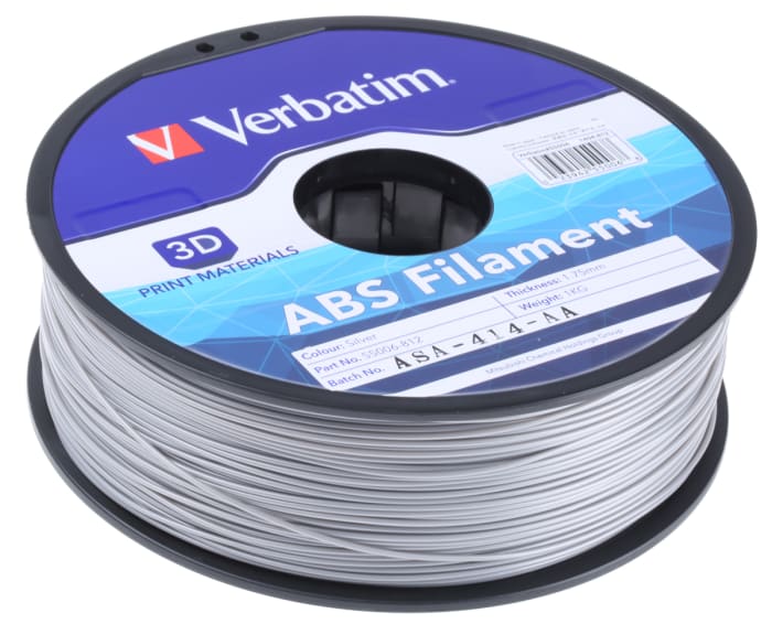 Verbatim 1.75mm Grey ABS 3D Printer Filament, 1kg
