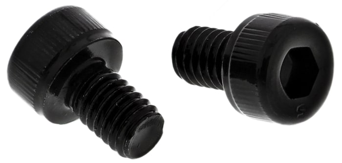 RS PRO Black, Self-Colour Steel Hex Socket Cap Screw, DIN 912, M4 x 6mm