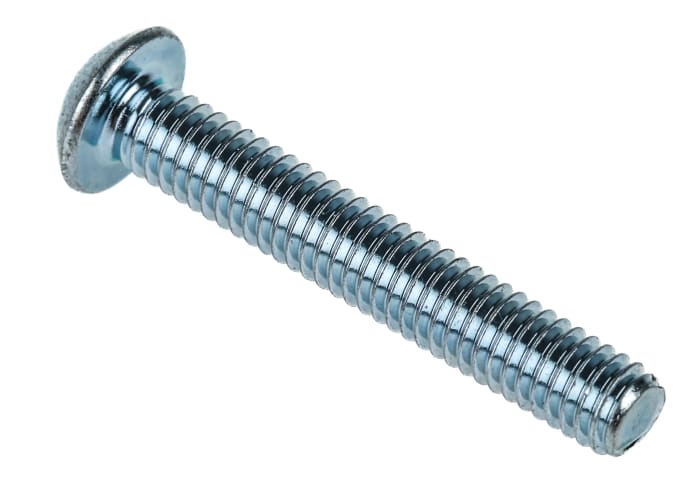 RS PRO Bright Zinc Steel Hex Socket Button Screw, Hex, M4 x 25 mm