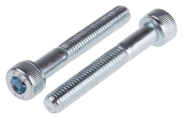 RS PRO Bright Zinc Plated Steel Hex Socket Cap Screw, DIN 912, M5 x 35mm