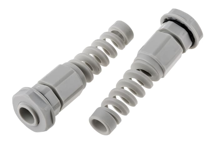RS PRO Grey Nylon Cable Gland, PG7 Thread, 3.5mm min., 6mm max., IP68