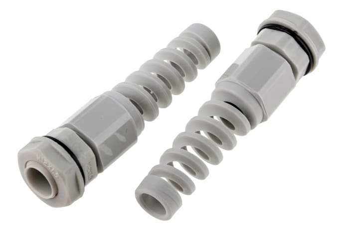RS PRO Grey Nylon Cable Gland, M12 Thread, 3mm min., 6.5mm max., IP68