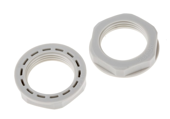 RS PRO Grey Nylon 66 Cable Gland Locknut, PG13.5 Thread, IP68