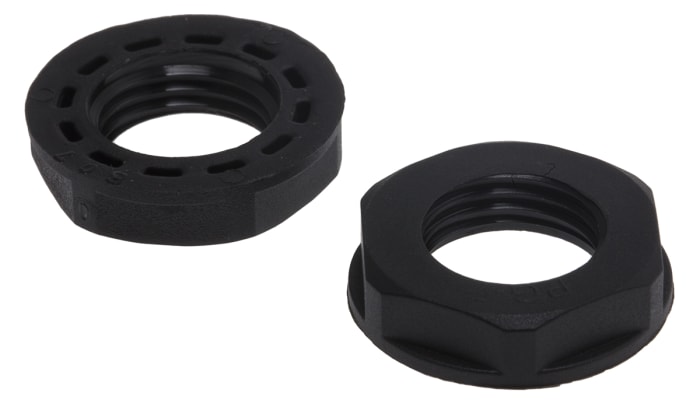 RS PRO Black Nylon 66 Cable Gland Locknut, PG7 Thread, IP68