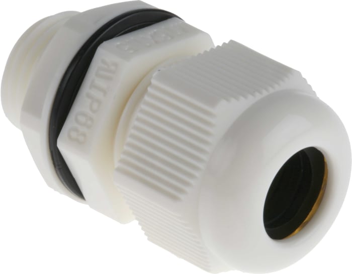 RS PRO White Nylon Cable Gland, M16 Thread, 5mm min., 10mm max., IP68