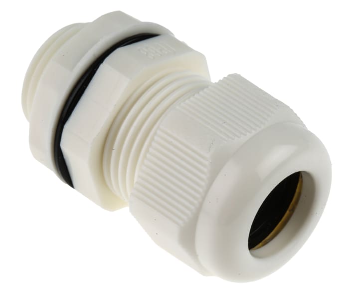 RS PRO White Nylon Cable Gland, M20 Thread, 10mm min., 14mm max., IP68