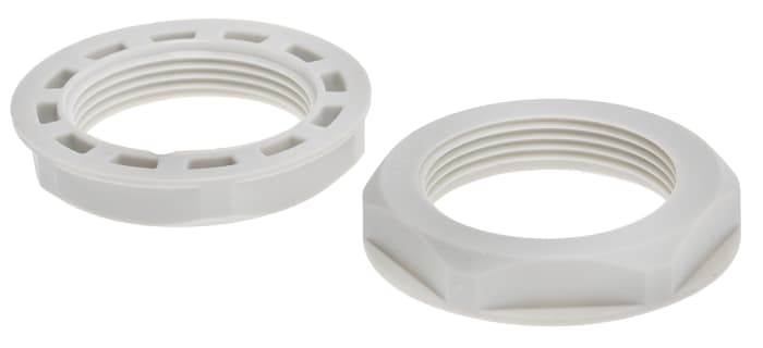 RS PRO Grey Nylon 66 Cable Gland Locknut, M32 Thread, IP68