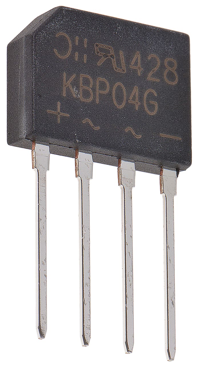 Diodes Inc Bridge Rectifier, 1.5A, 400V, 4-Pin