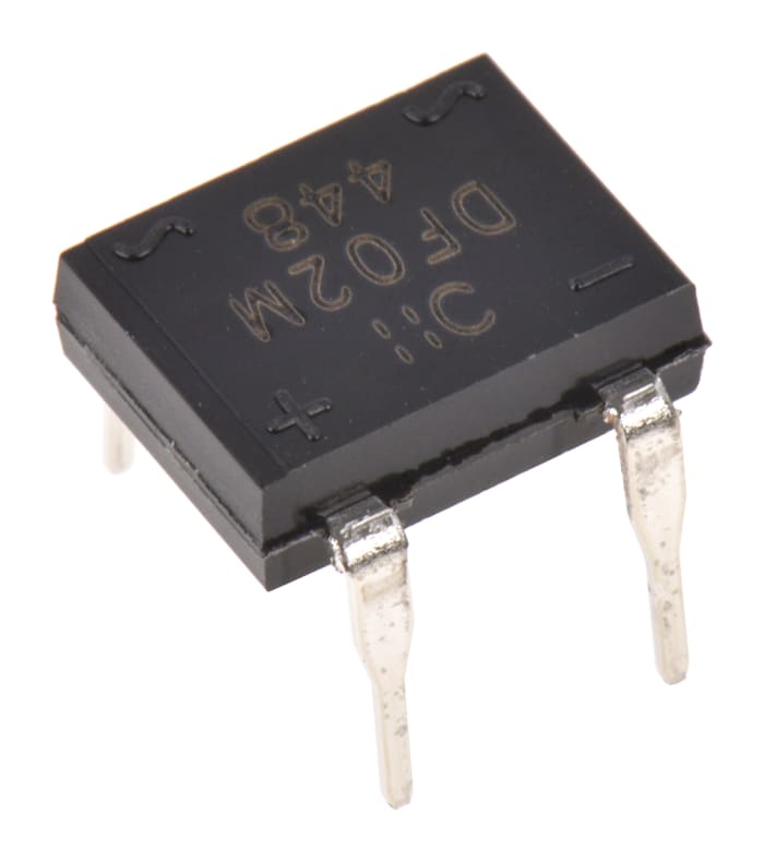 Diodes Inc Bridge Rectifier, 1A, 200V, 4-Pin