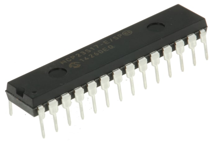 Microchip 10МГц SPI MCP23S17-E/SP 5,5 В 1,8 В Монтаж на плату в отверстия 16 28 PDIP