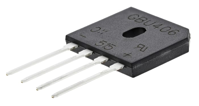 Diodes Inc Bridge Rectifier, 4A, 600V, 4-Pin