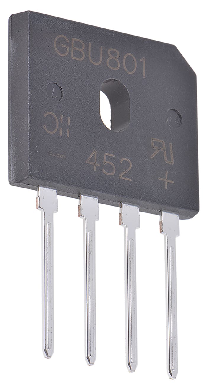Diodes Inc Bridge Rectifier, 8A, 100V, 4-Pin