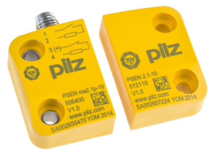 Pilz Magnetic Non-Contact Safety Switch, 24V dc, Plastic Housing, NO/NC, M8