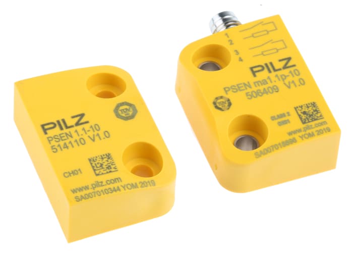 Pilz Magnetic Non-Contact Safety Switch, 24V dc, Plastic Housing, 2NO, M8