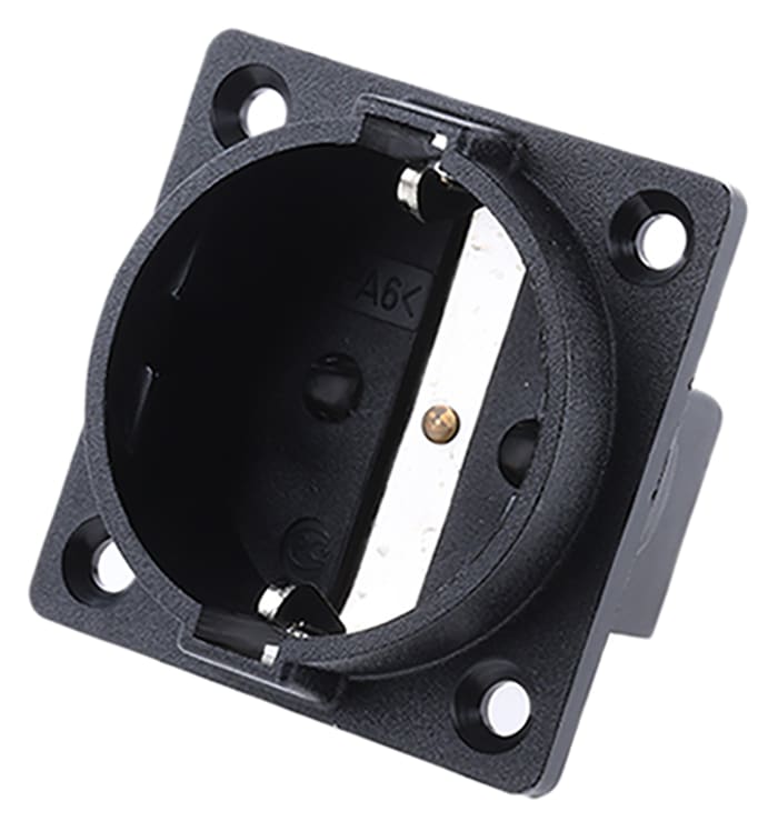 ABL Sursum Black 1 Gang Plug Socket, 16A, Type F - German Schuko, Indoor Use