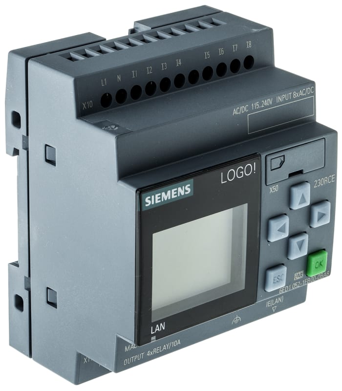 Siemens LOGO! 8 Logic Module, 115 V ac/dc, 230 V ac/dc Relay, 8 x Input, 4 x Output With Display