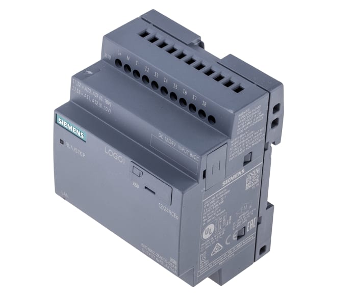 Siemens LOGO! 8 Logic Module, 12 → 24 V dc Relay, 8 x Input, 4 x Output Without Display