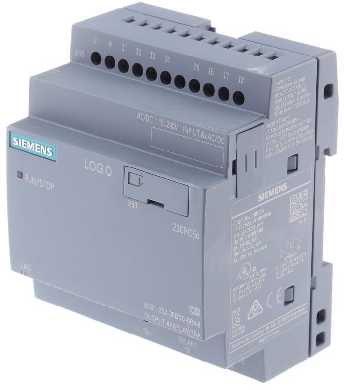 Siemens LOGO! 8 Logic Module, 115 V ac/dc, 230 V ac/dc Relay, 8 x Input, 4 x Output Without Display