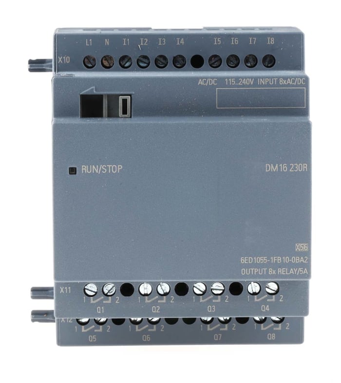 Siemens LOGO! Series I/O module for Use with LOGO! 8, LOGO! 8.2, 115 V ac/dc, 230 V ac/dc Supply, Relay Output,