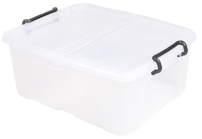 Boite de rangement Transparent Avec couvercle 24L, 190mm x 395mm x 500mm