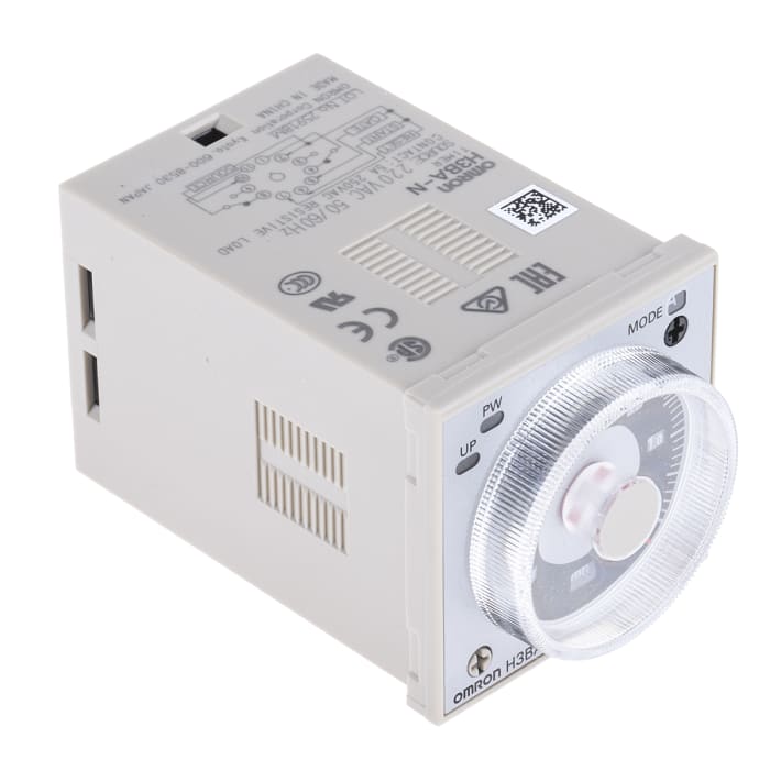 Relais temporisé Omron H3BA, 220V c.a., Montage panneau, 2 contacts