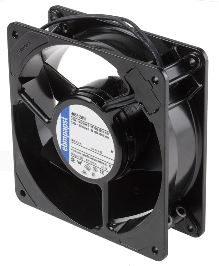ebm-papst 4000 Z Series Axial Fan, 230 V ac, AC Operation, 160m³/h, 19W, 119 x 119 x 38mm