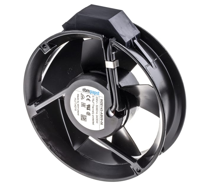 ebm-papst W2E143 Series Axial Fan, 230 V ac, AC Operation, 500m³/h, 29W, 171.5 x 51mm