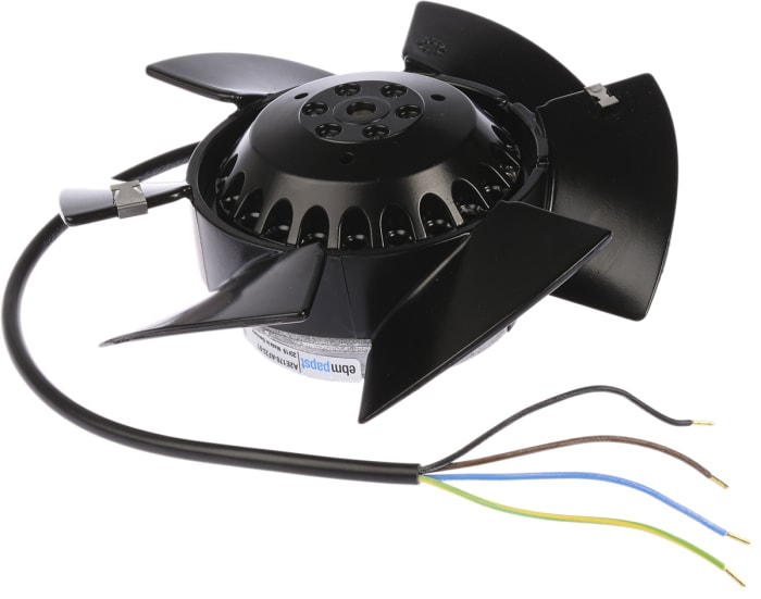 ebm-papst A2E170 Series Axial Fan, 230 V ac, AC Operation, 480m³/h, 53W, 230mA Max, IP44, 170 x 63mm