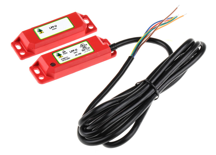 IDEM LPF-RFID-U Series Magnetic, RFID Non-Contact Safety Switch, 24V dc, Plastic Housing, 2NC, 2m Cable