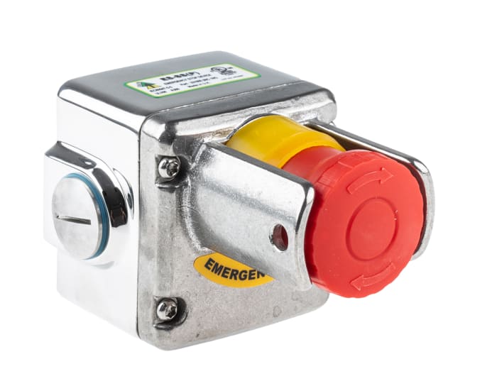 IDEM ES Series Twist Release Emergency Stop Push Button, Surface Mount, 2NC + 1NO, IP69K