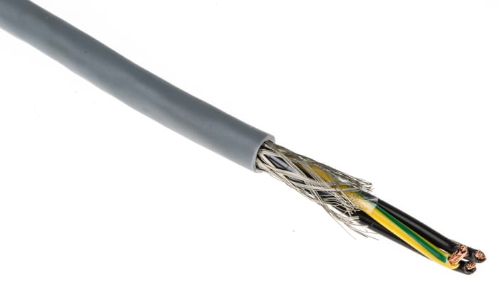 RS PRO Control Cable, 4 Cores, 0.5 mm², CY, Screened, 50m, Grey PVC Sheath, 20 AWG