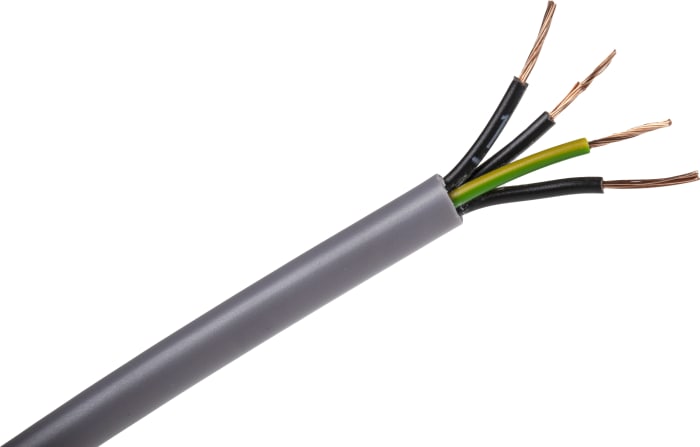 Câble de commande RS PRO, 4 x 0,5 mm², 9 AWG, gaine en PVC, Gris, 50m