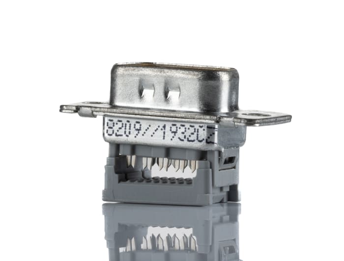 3M 8200 9 Way Right Angle Wire Mount D-sub Connector Plug, 1.27mm Pitch