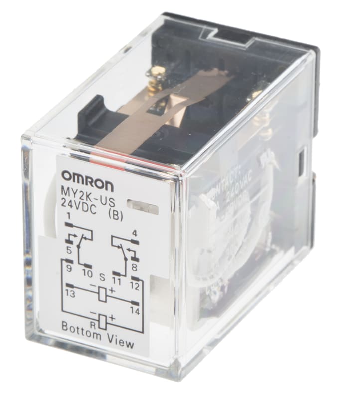 Omron Plug In Latching Relay, 24V dc Coil, 3A Switching Current, DPDT