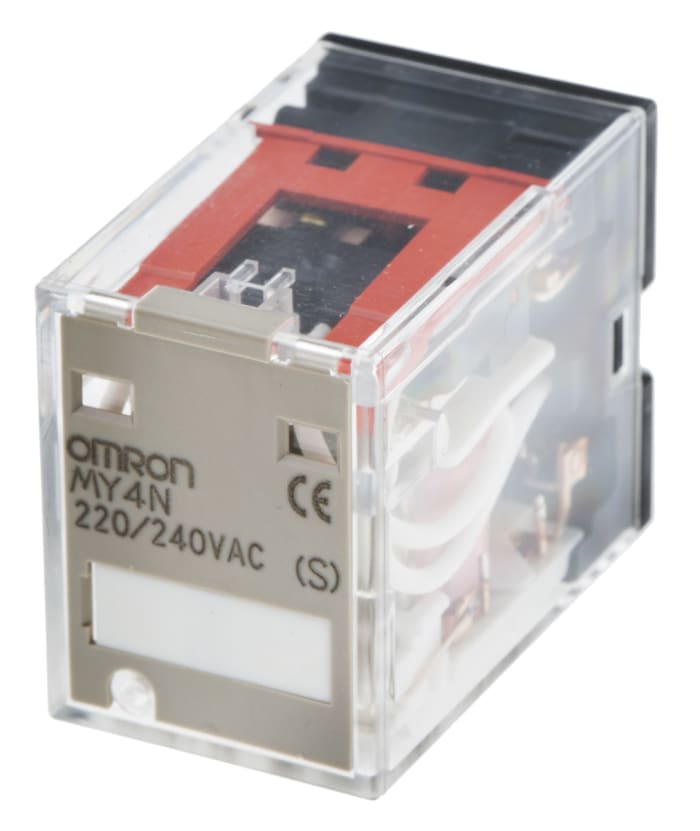 Omron Plug In Non-Latching Relay, 240V ac Coil, 5A Switching Current, 4PDT