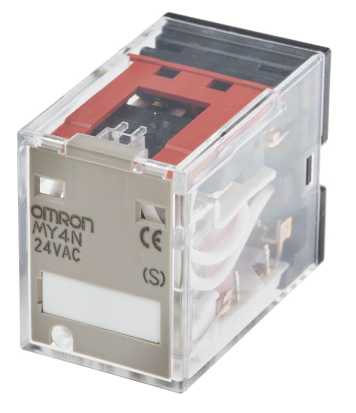Omron Plug In Non-Latching Relay, 24V ac Coil, 5A Switching Current, 4PDT