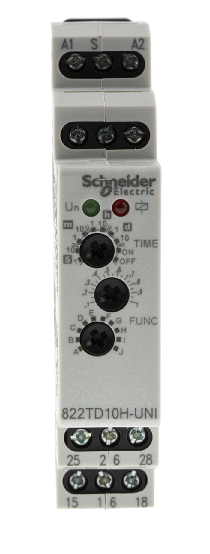 Relais temporisé Schneider Electric, 12 → 240V c.a. / V c.c., Rail DIN, 2 contacts