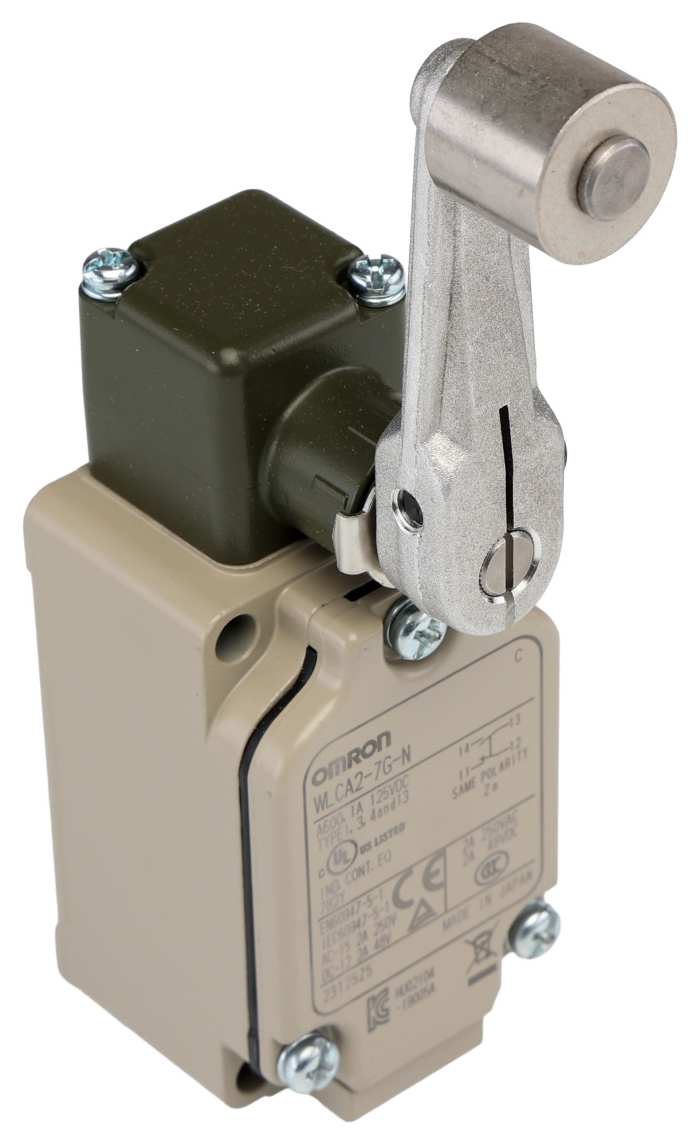 Interrupteur de fin de course Omron WL, Levier à galet, 1NO/1NF, 2A, 250V