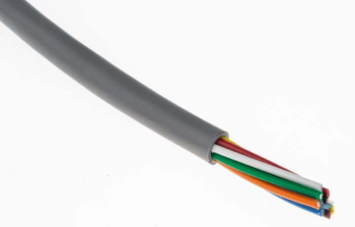 Alpha Wire Alpha Essentials Communication & Control Control Cable, 8 Cores, 0.35 mm², Unscreened, 30m, Grey PVC Sheath,