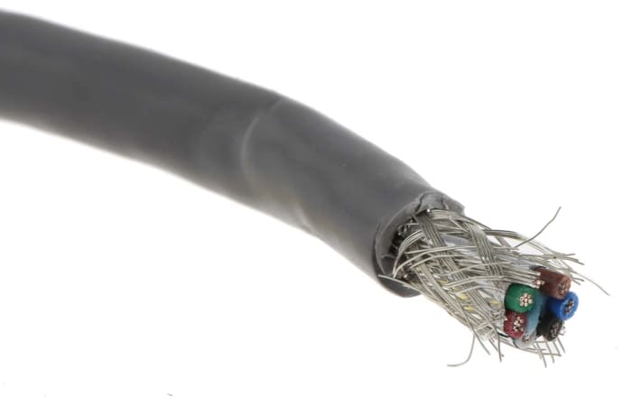 Alpha Wire Alpha Essentials Communication & Control Control Cable, 6 Cores, 0.35 mm² 22 AWG, Screened, 30 m, Grey
