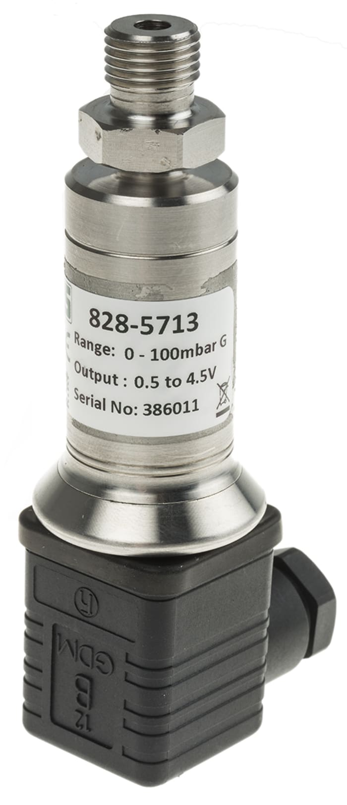 RS PRO Pressure Sensor, 0bar Min, 0.1bar Max, Voltage Output, Relative Reading