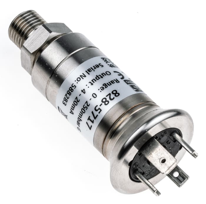 RS PRO Pressure Sensor, 0bar Min, 0.25bar Max, Current Output, Relative Reading