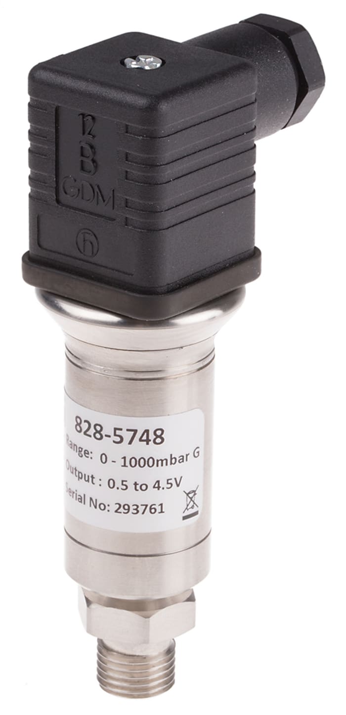 RS PRO Pressure Sensor, 0bar Min, 1bar Max, Voltage Output, Relative Reading