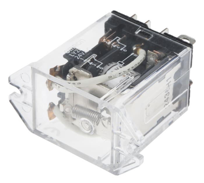 Omron Case Surface Mount Power Relay, 24V ac Coil, 10A Switching Current, DPDT