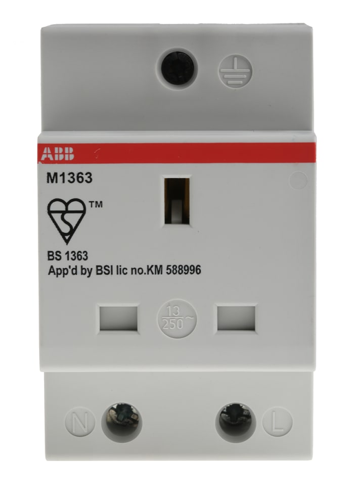 Prise électrique ABB  , Montage rail DIN, Type G - Britannique, , IP20