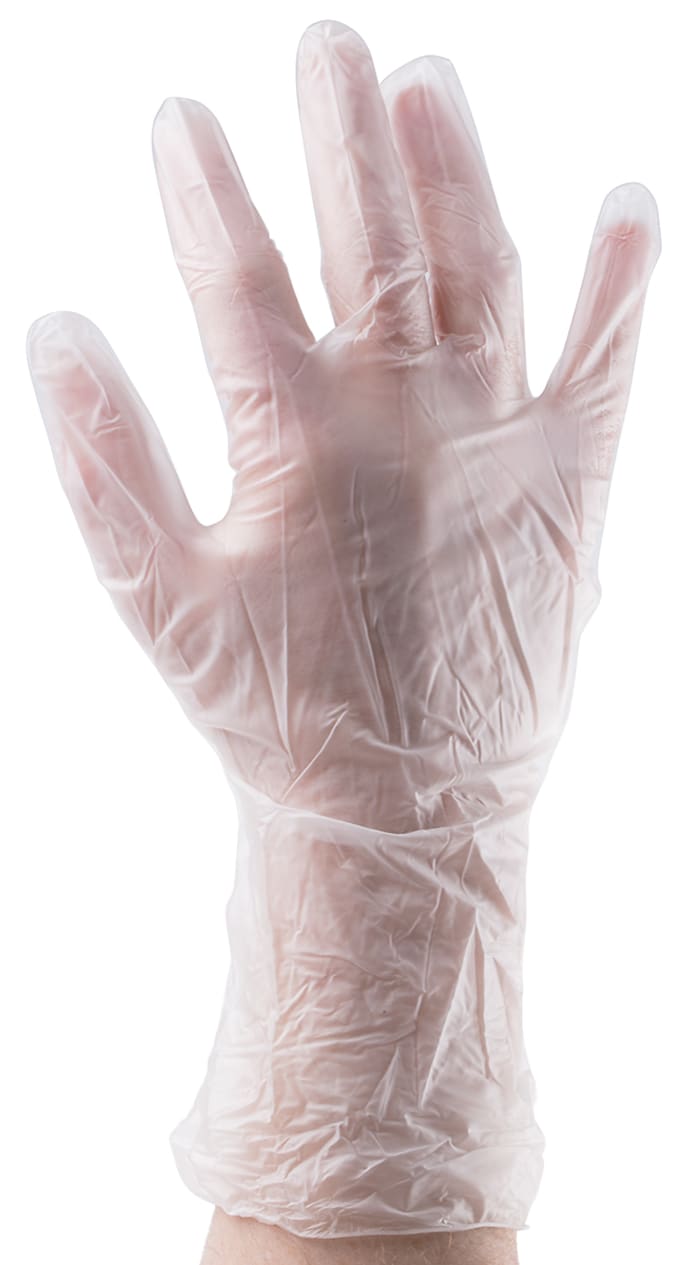 Guantes desechables RS PRO No de Vinilo Transparente, talla 10, XL, caja de 100 unidades